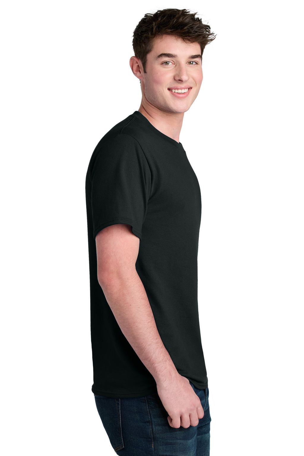 Port & Co Core Blend Recycled Tee PC01 - Jet Black - side