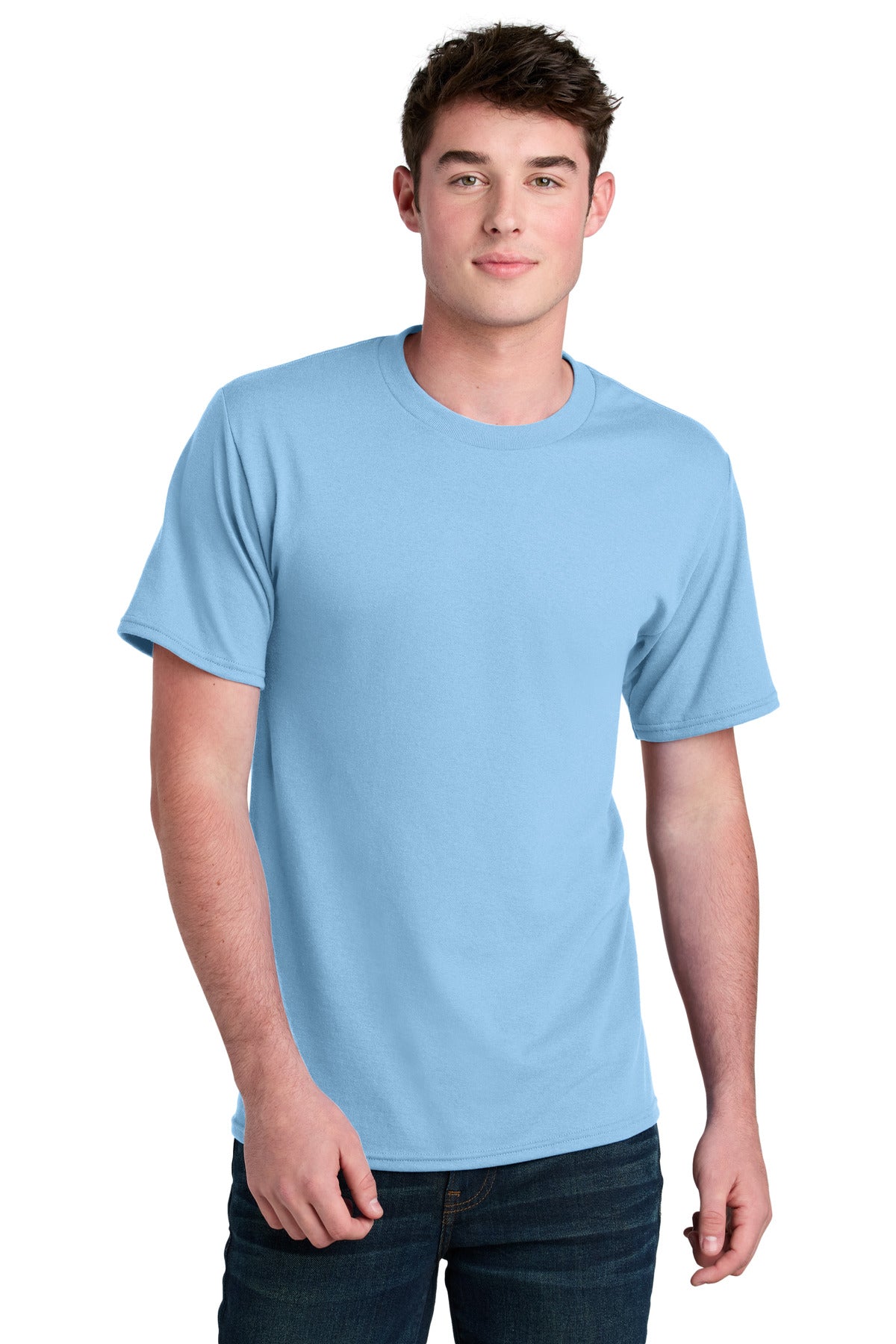 Port & Co Core Blend Recycled Tee PC01 - Light Blue - front