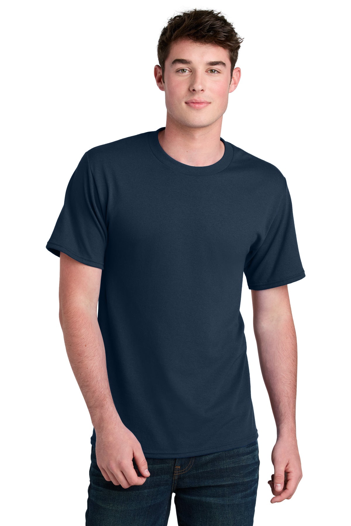 Port & Co Core Blend Recycled Tee PC01 - Navy - front