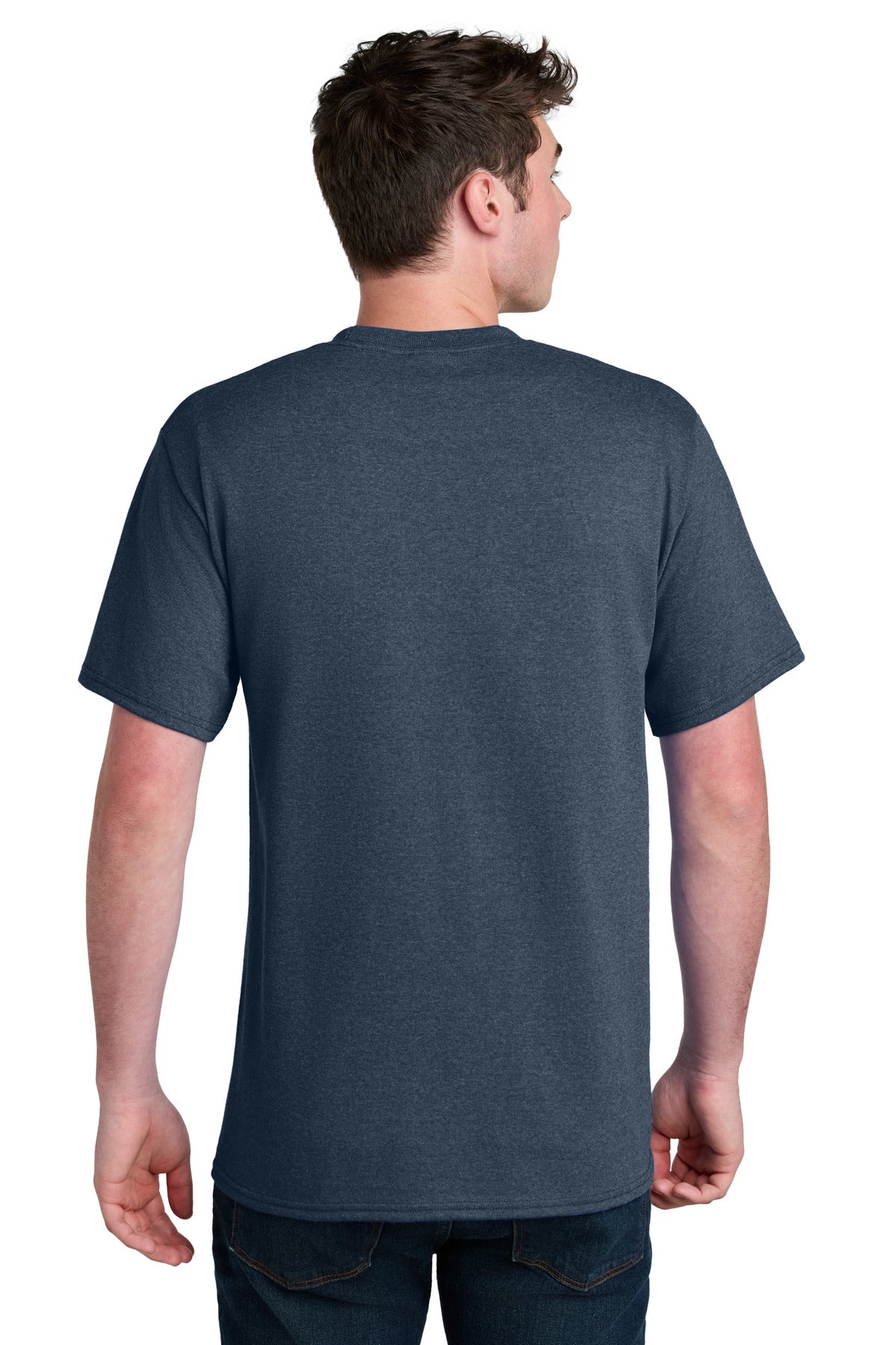 Port & Co Core Blend Recycled Tee PC01 - Navy Blue Heather - back
