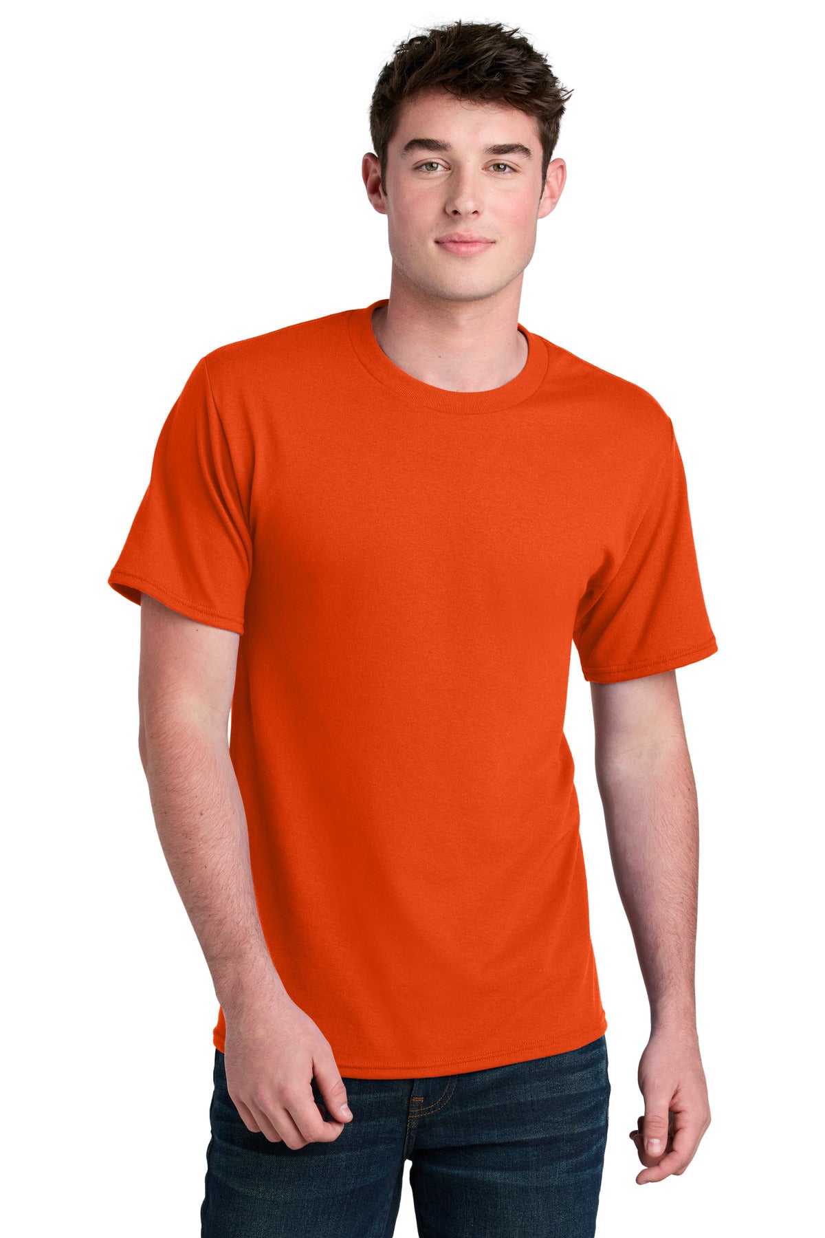 Port & Co Core Blend Recycled Tee PC01 - Orange - front