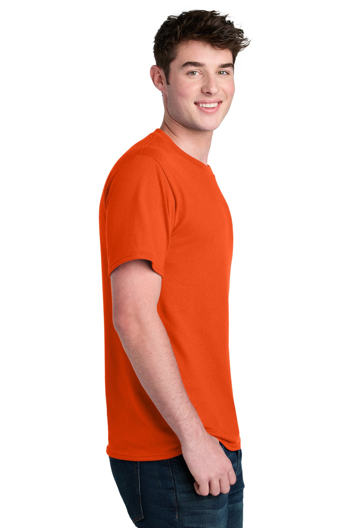 Port & Co Core Blend Recycled Tee PC01 - Orange - side