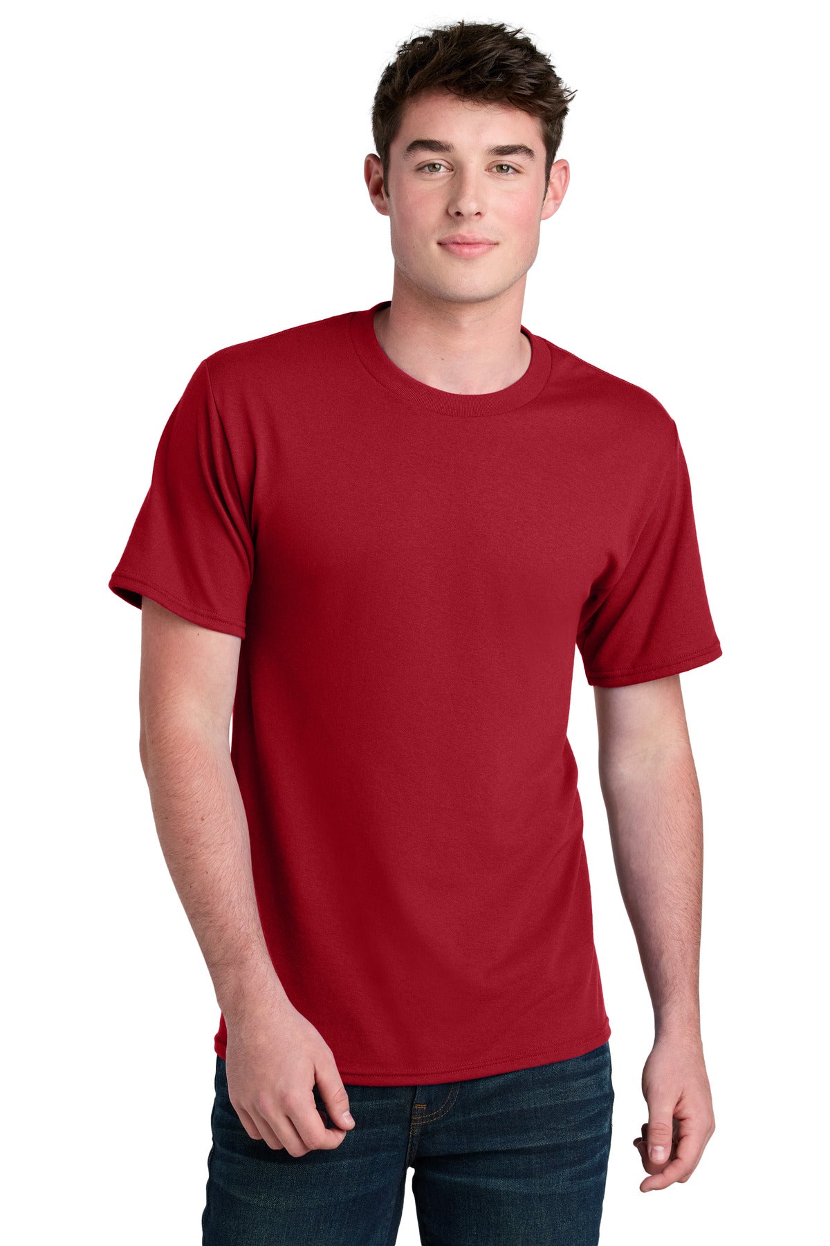 Port & Co Core Blend Recycled Tee PC01 - Red - front