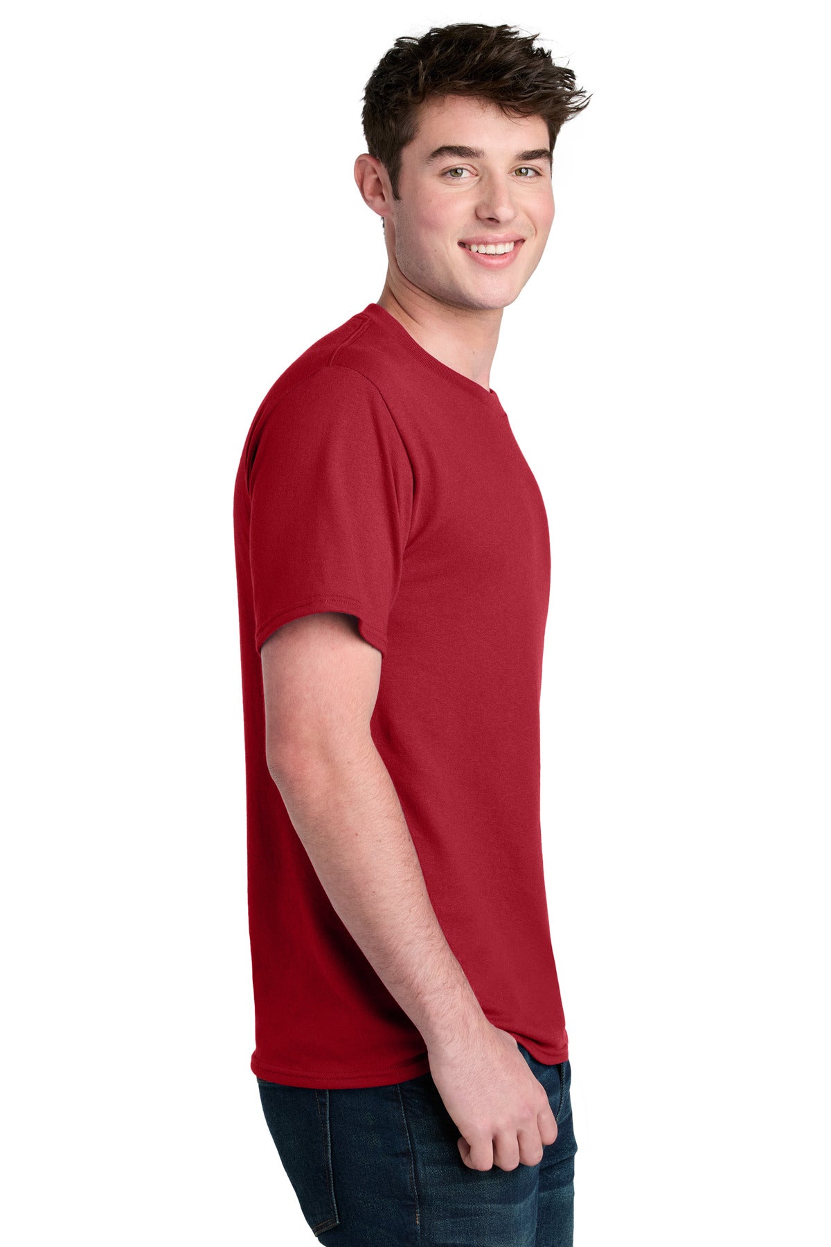 Port & Co Core Blend Recycled Tee PC01 - Red - side
