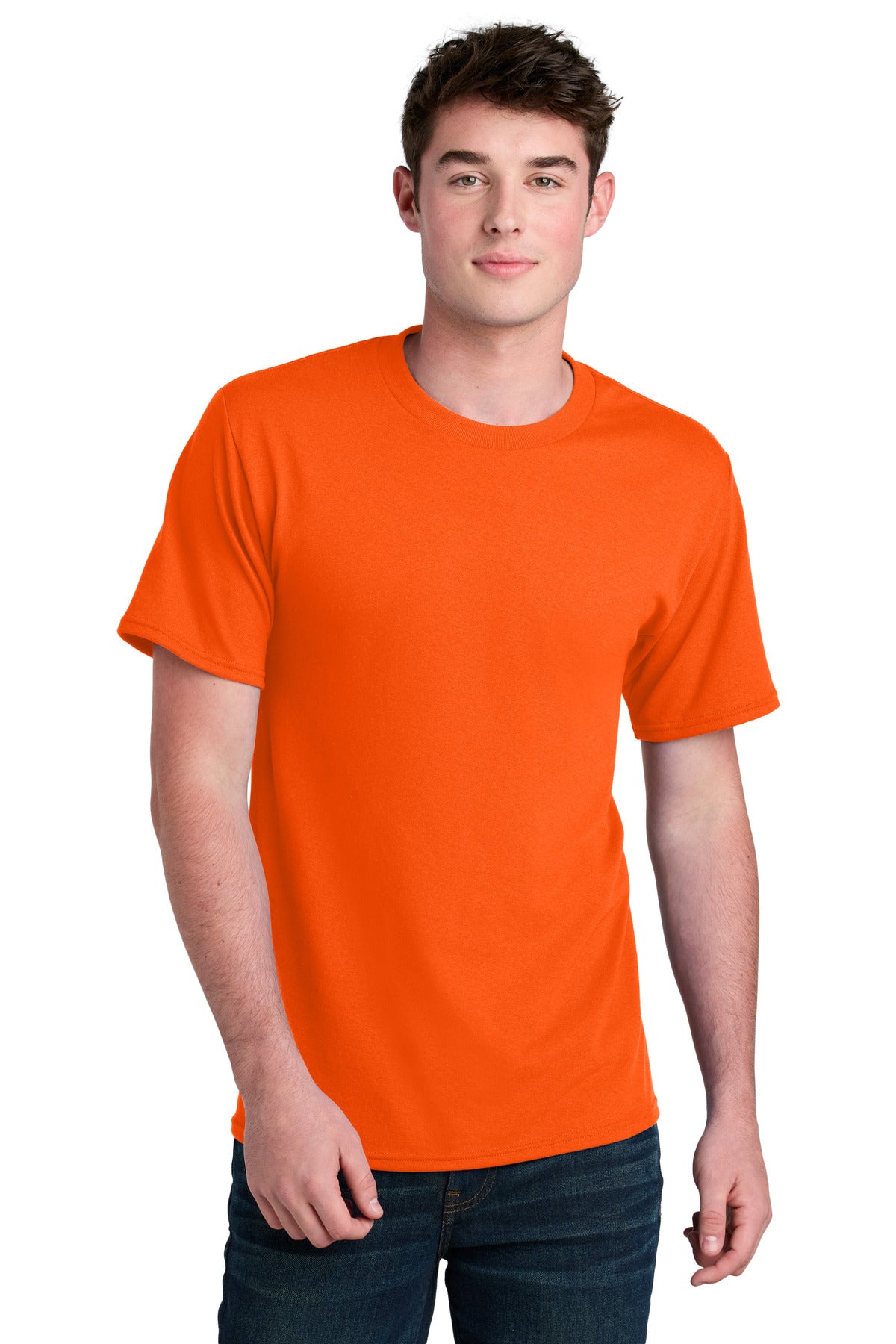 Port & Co Core Blend Recycled Tee PC01 - S. Orange - front