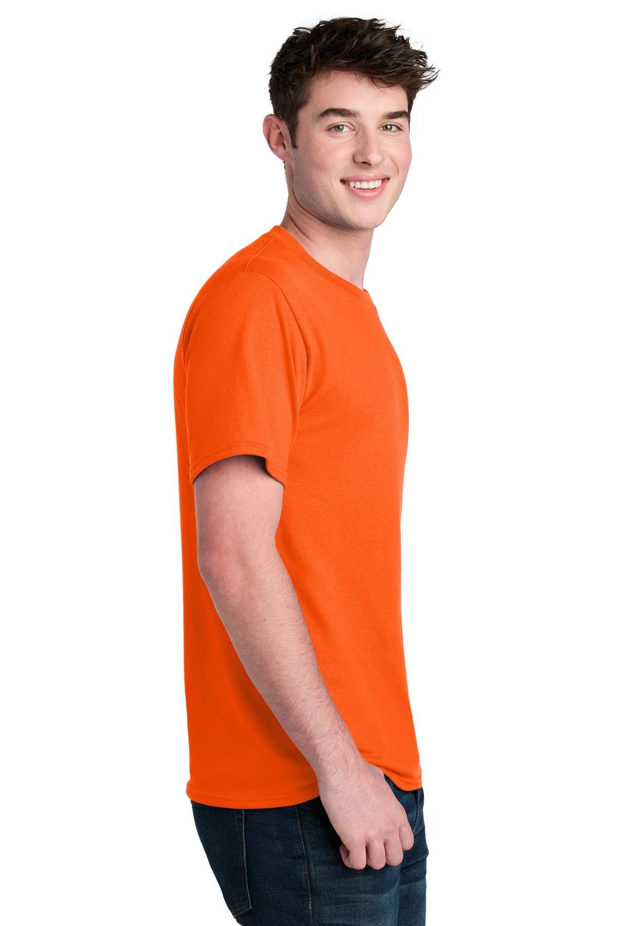 Port & Co Core Blend Recycled Tee PC01 - S. Orange - side