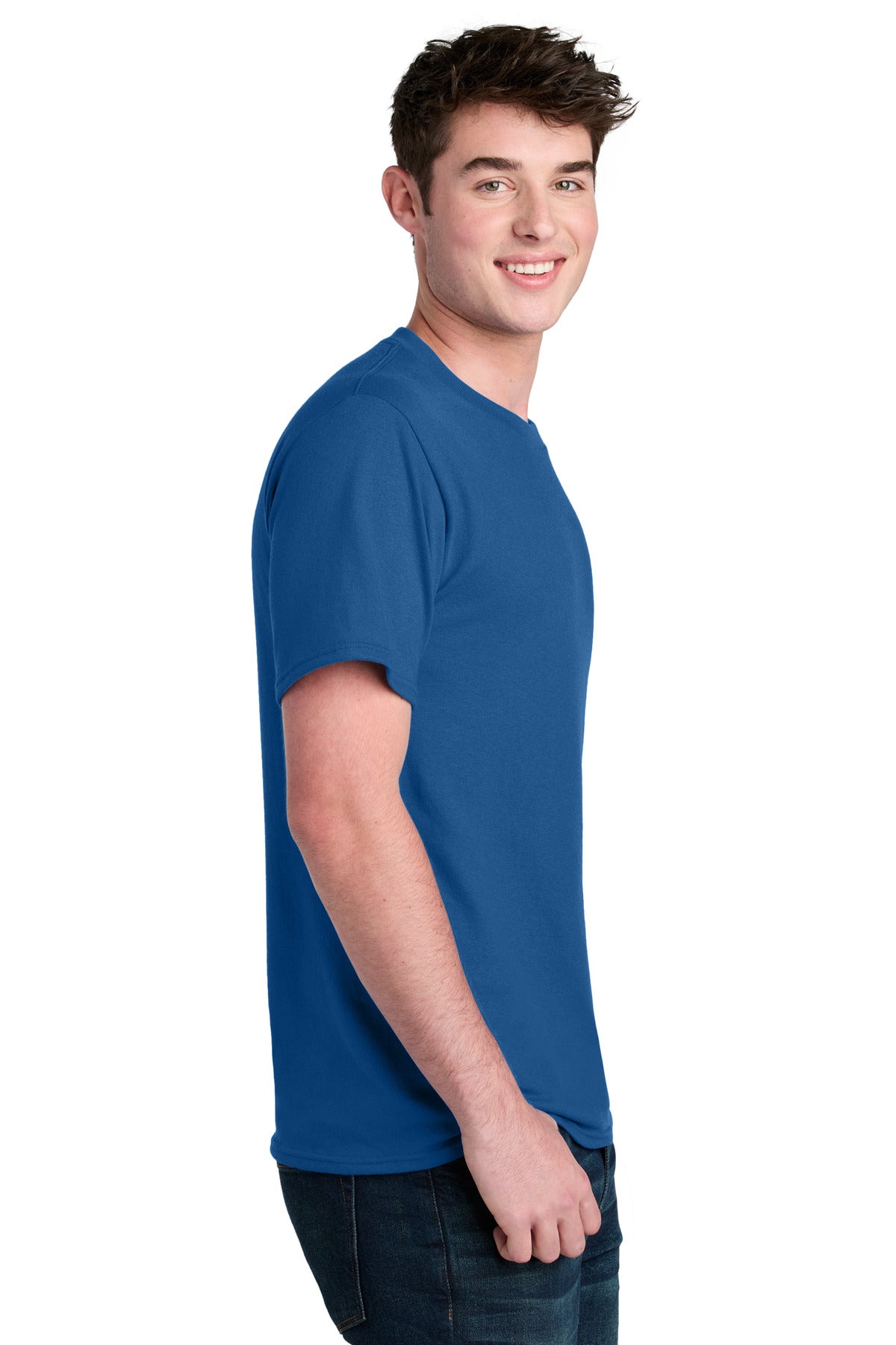Port & Co Core Blend Recycled Tee PC01 - True Royal - side
