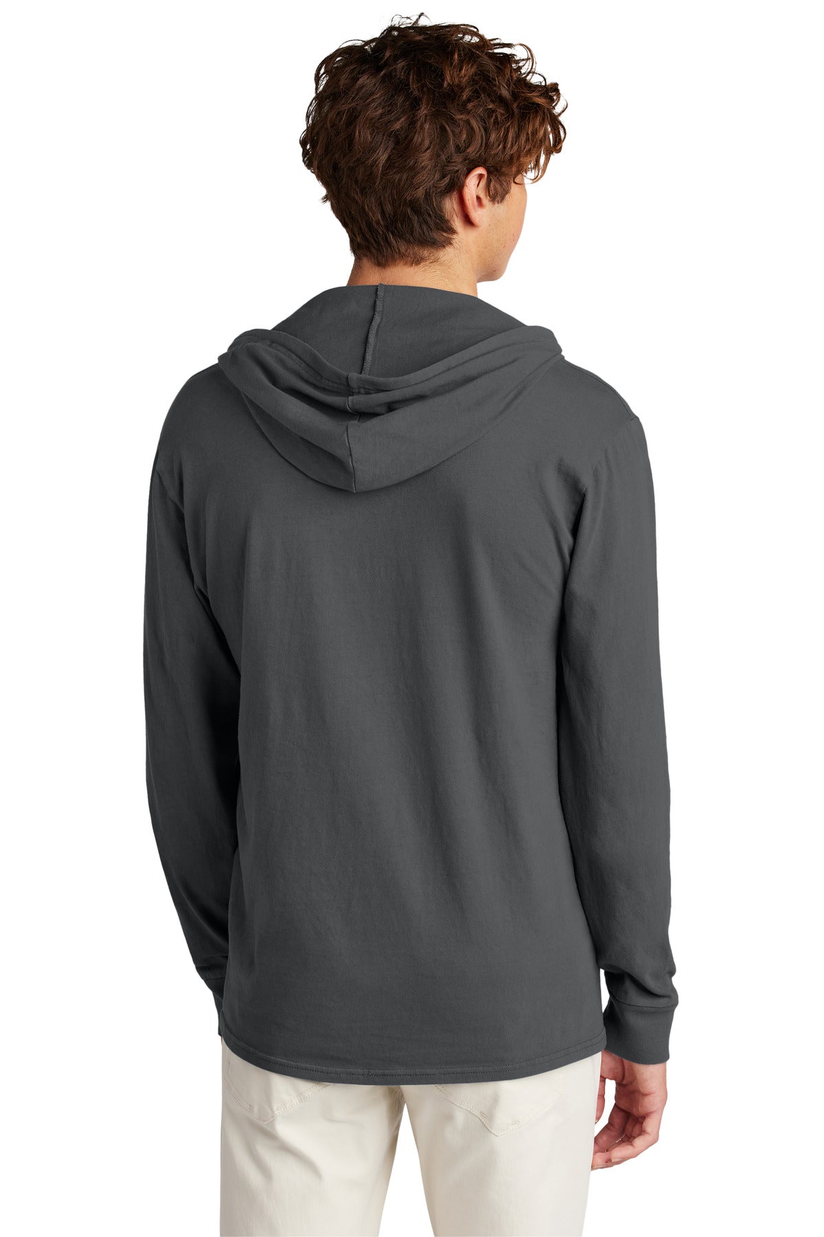 Port & Co Beach Wash Garment-Dyed Pullover Hooded Tee PC099H - Coal - back