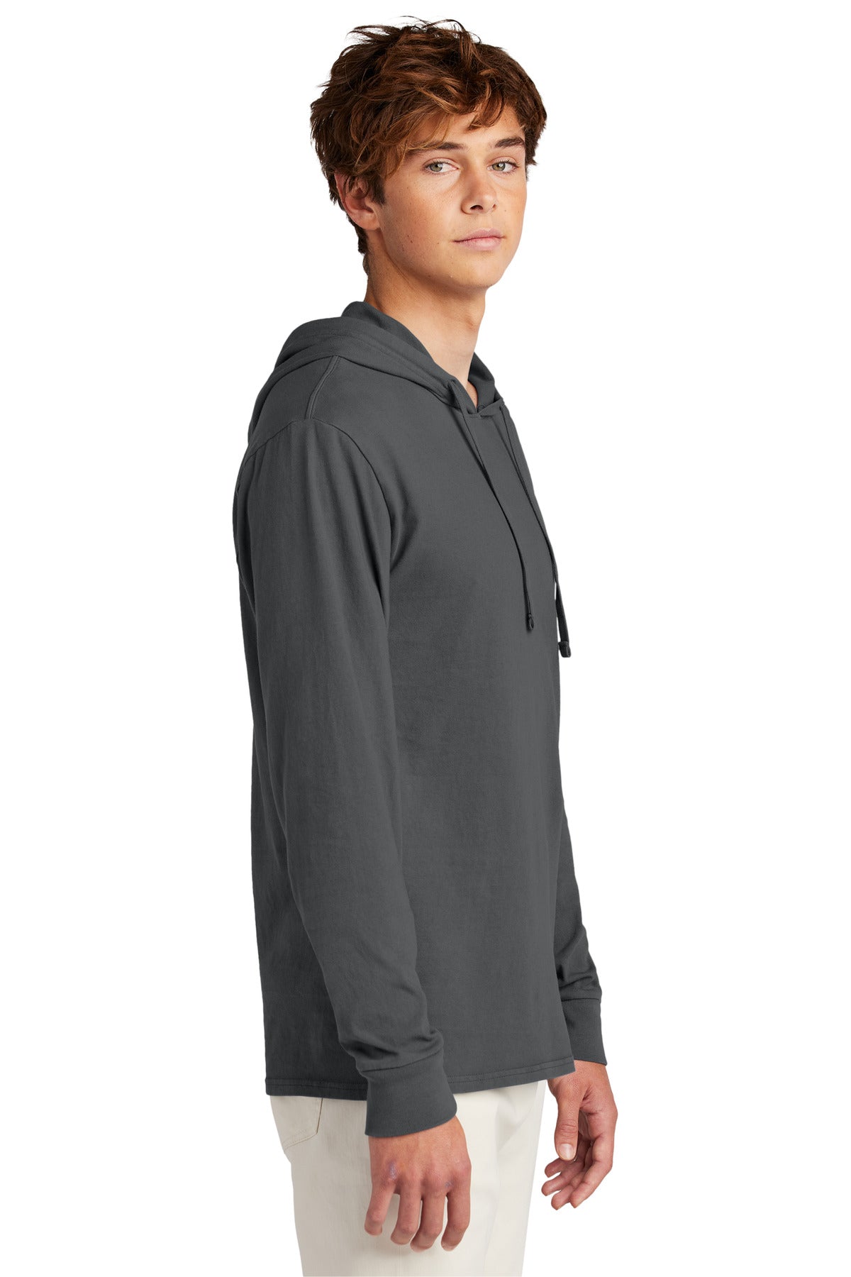 Port & Co Beach Wash Garment-Dyed Pullover Hooded Tee PC099H - Coal - side