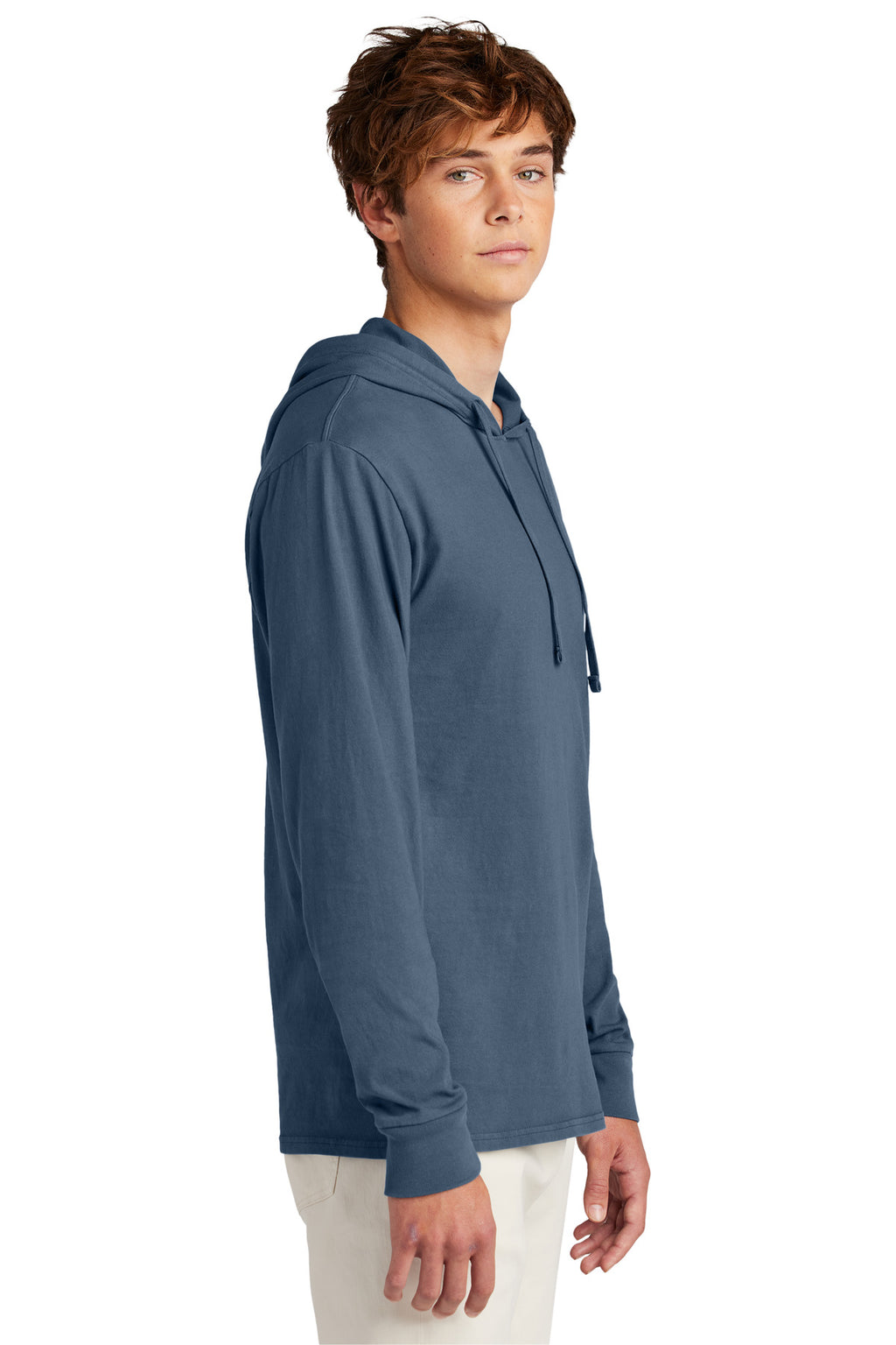 Port & Co Beach Wash Garment-Dyed Pullover Hooded Tee PC099H - Denim Blue - side