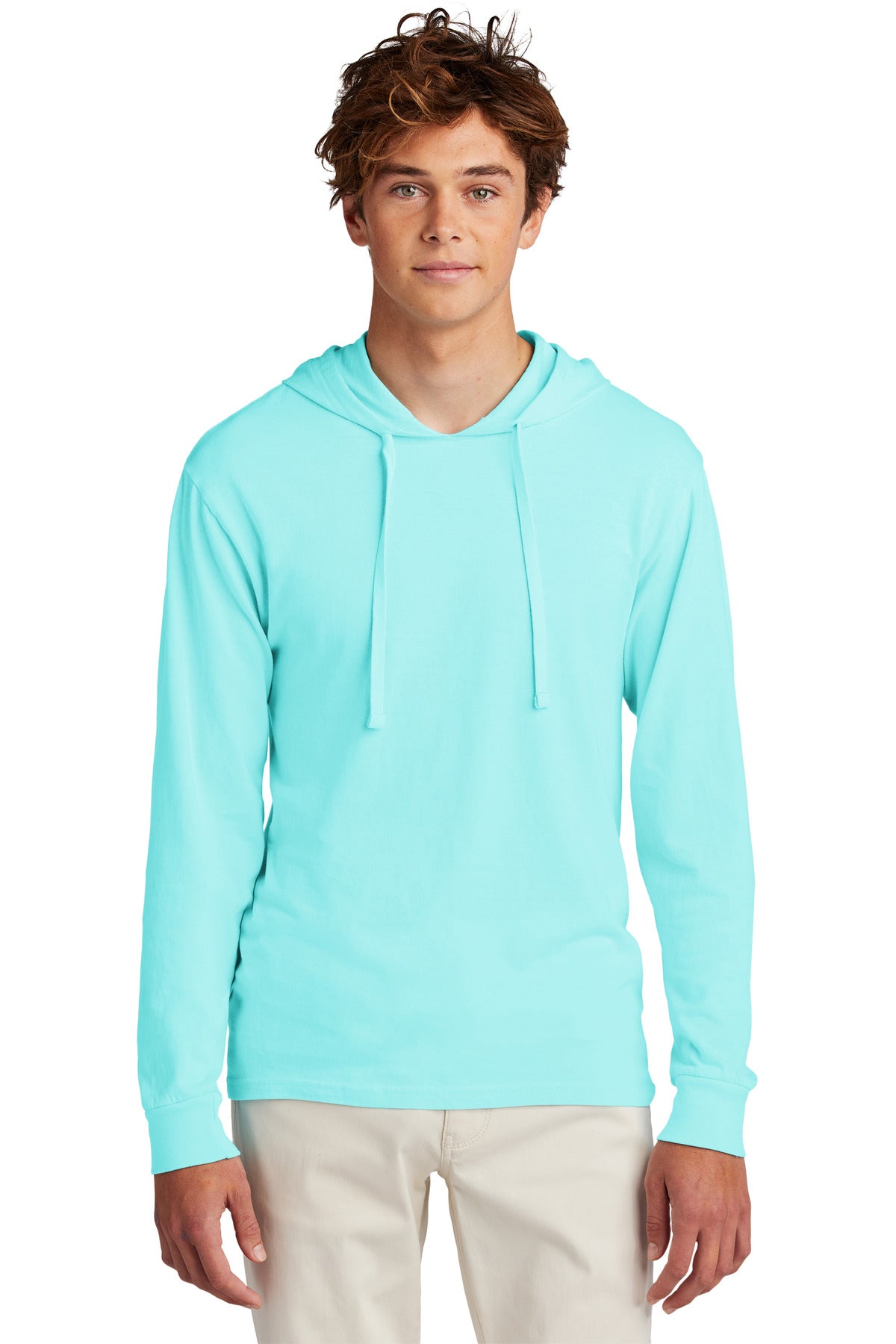 Port & Co Beach Wash Garment-Dyed Pullover Hooded Tee PC099H - Glacier - front