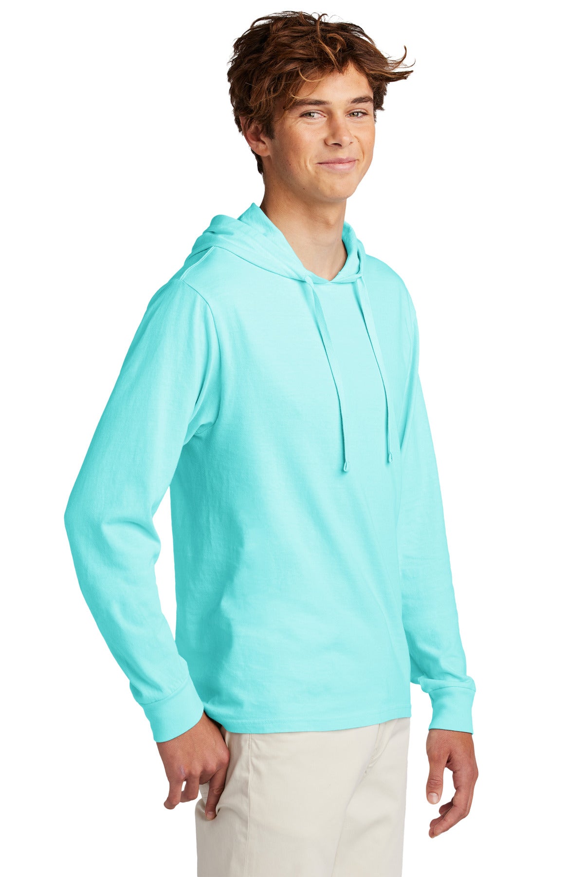 Port & Co Beach Wash Garment-Dyed Pullover Hooded Tee PC099H - Glacier - side