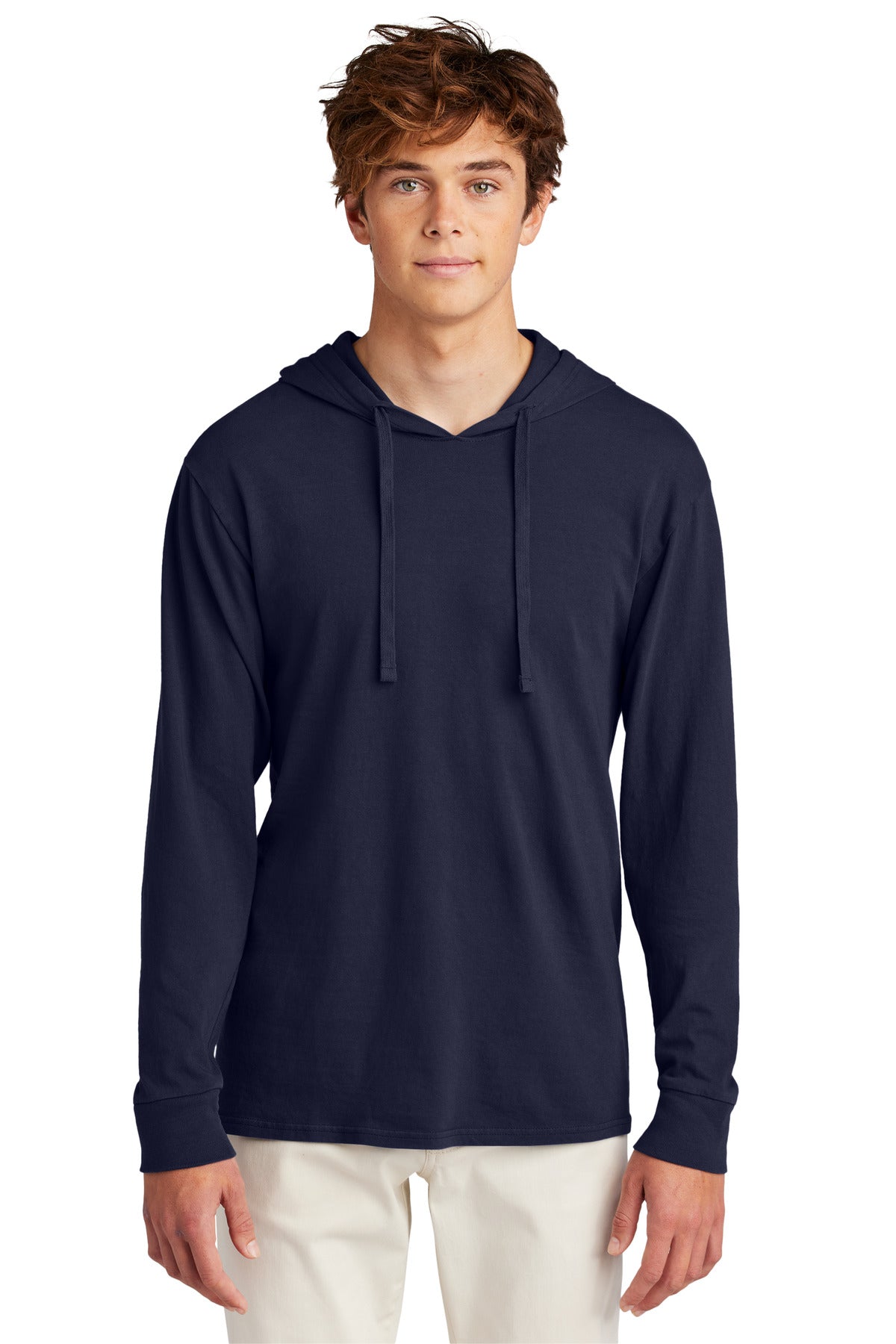 Port & Co Beach Wash Garment-Dyed Pullover Hooded Tee PC099H - True Navy - front