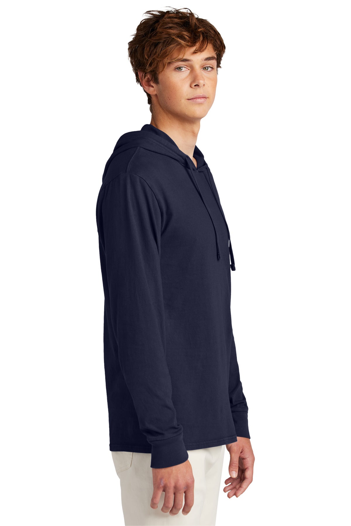 Port & Co Beach Wash Garment-Dyed Pullover Hooded Tee PC099H - True Navy - side