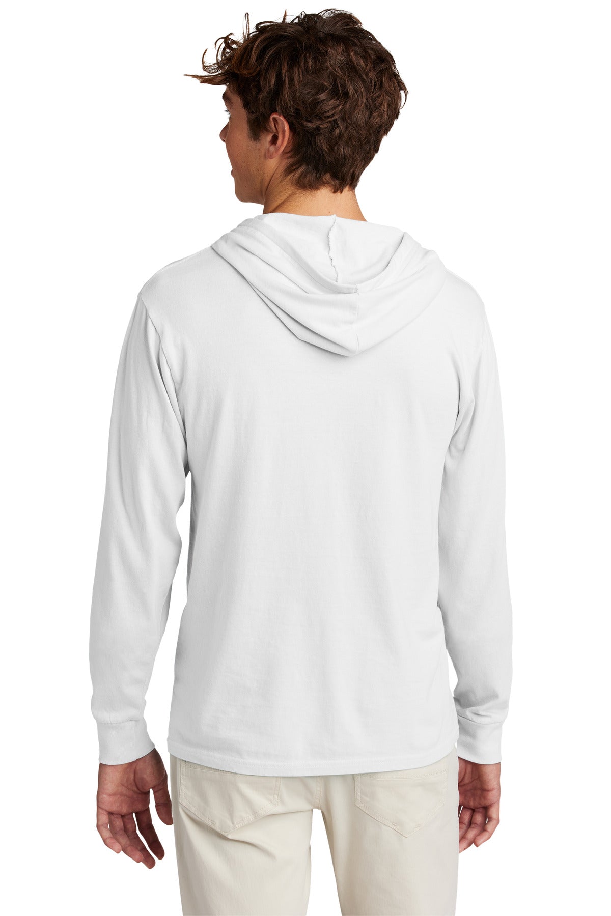 Port & Co Beach Wash Garment-Dyed Pullover Hooded Tee PC099H - White - back