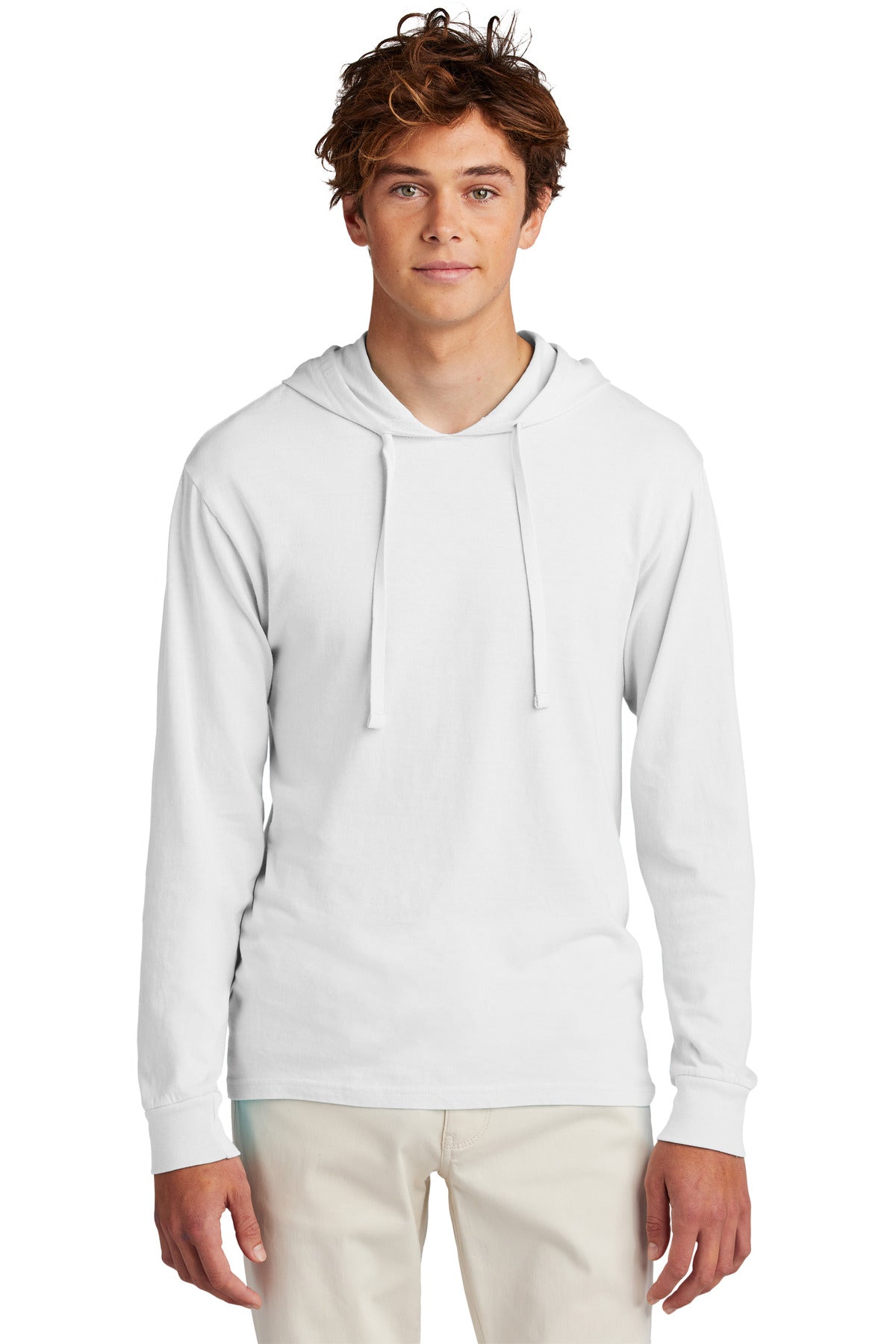 Port & Co Beach Wash Garment-Dyed Pullover Hooded Tee PC099H - White - front