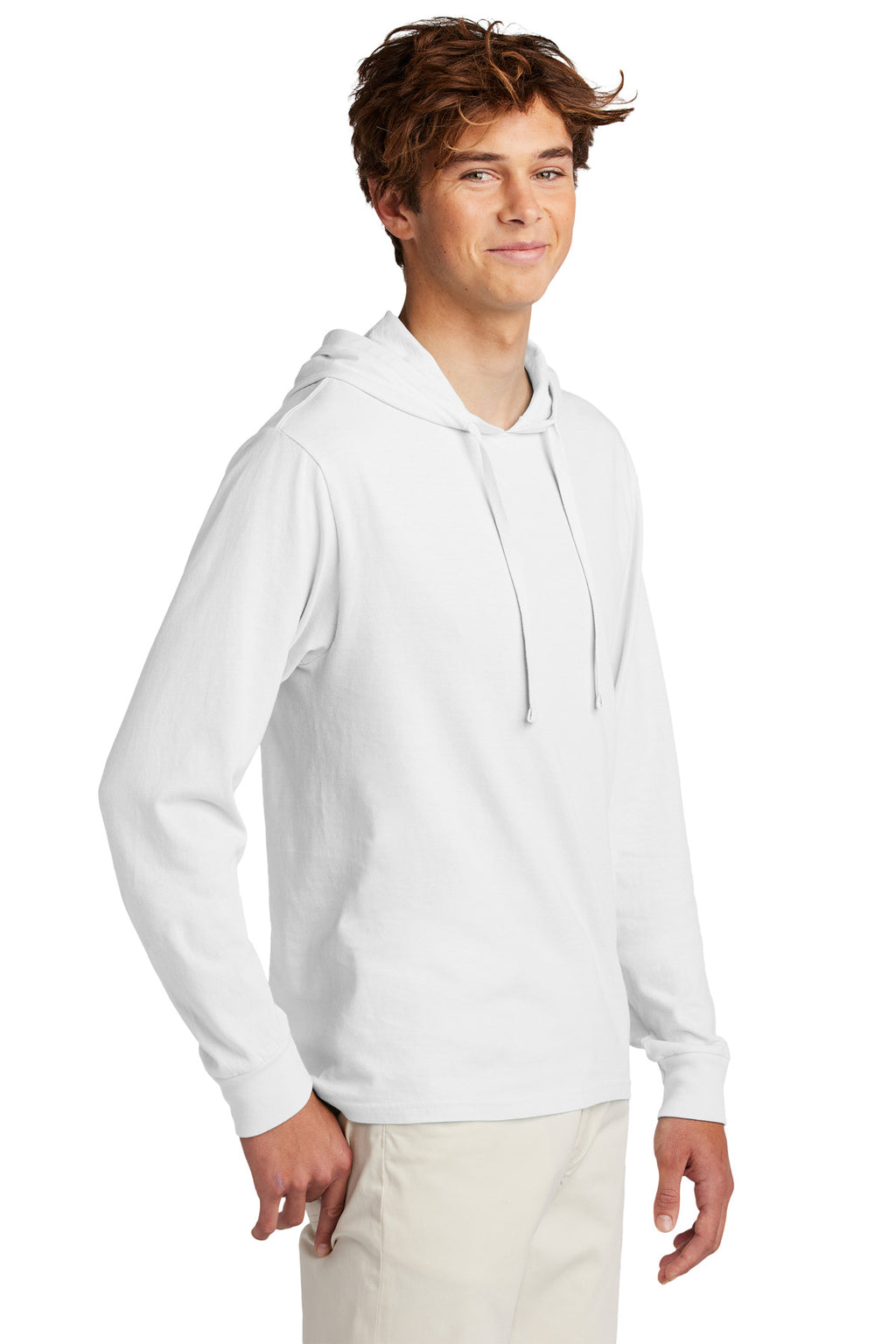 Port & Co Beach Wash Garment-Dyed Pullover Hooded Tee PC099H - White - side