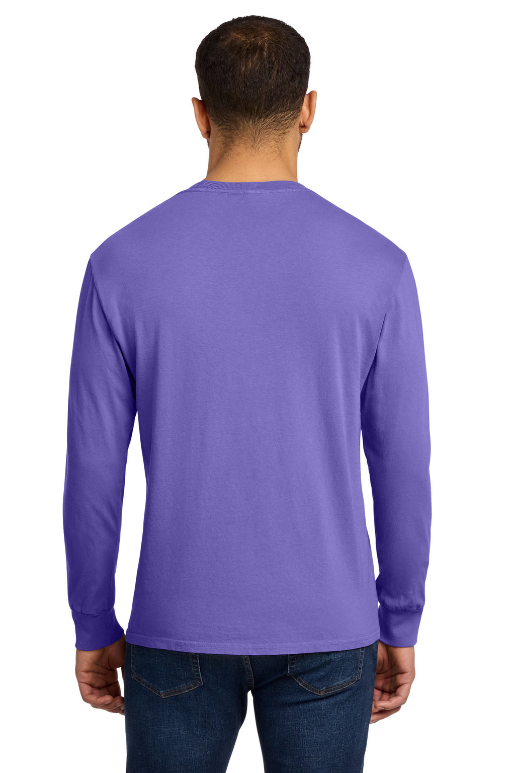 Port & Co Beach Wash Garment-Dyed Long Sleeve Tee PC099LS - Amethyst - back