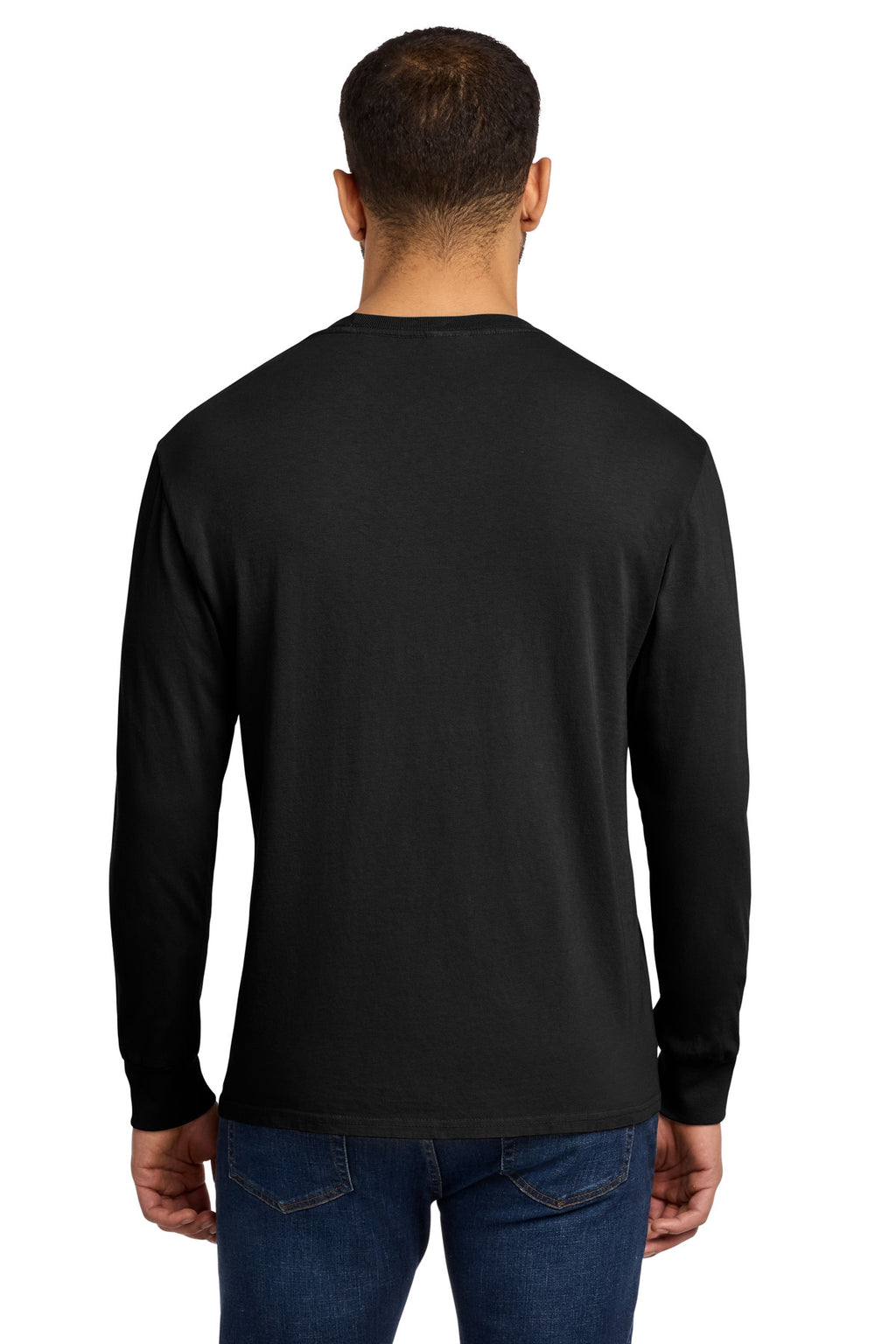 Port & Co Beach Wash Garment-Dyed Long Sleeve Tee PC099LS - Black - back