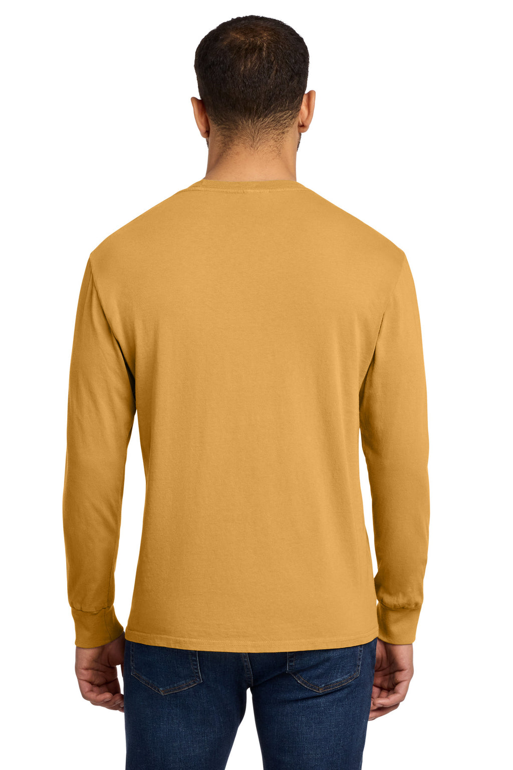 Port & Co Beach Wash Garment-Dyed Long Sleeve Tee PC099LS - Dijon - back