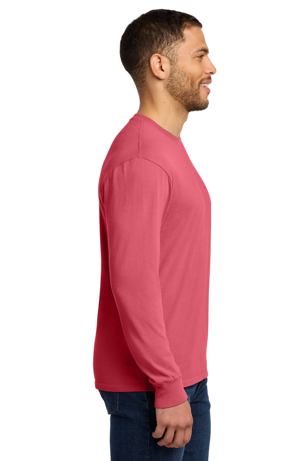 Port & Co Beach Wash Garment-Dyed Long Sleeve Tee PC099LS - Fruit Punch - side