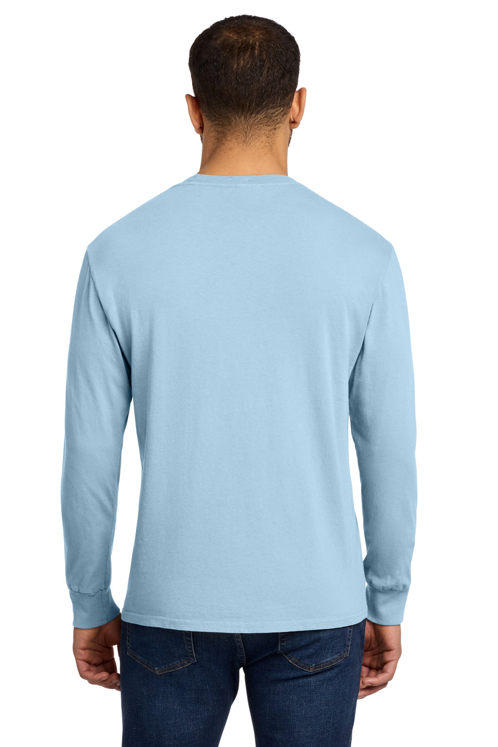 Port & Co Beach Wash Garment-Dyed Long Sleeve Tee PC099LS - Glacier - back
