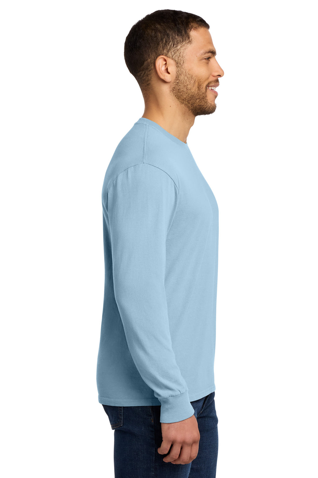 Port & Co Beach Wash Garment-Dyed Long Sleeve Tee PC099LS - Glacier - side