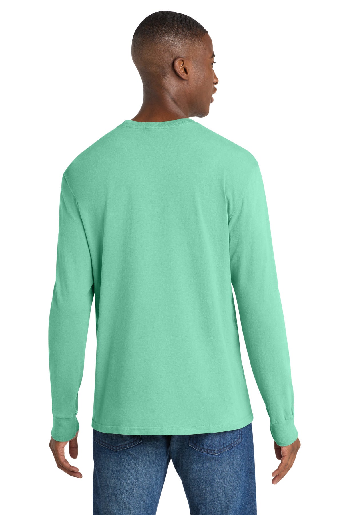 Port & Co Beach Wash Garment-Dyed Long Sleeve Tee PC099LS - Jadeite - back
