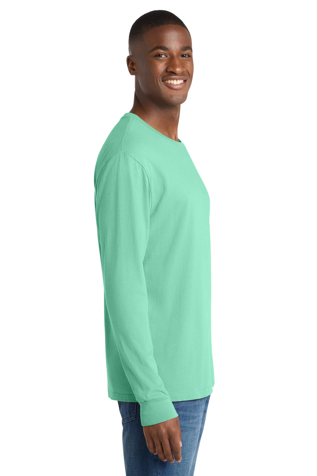 Port & Co Beach Wash Garment-Dyed Long Sleeve Tee PC099LS - Jadeite - side