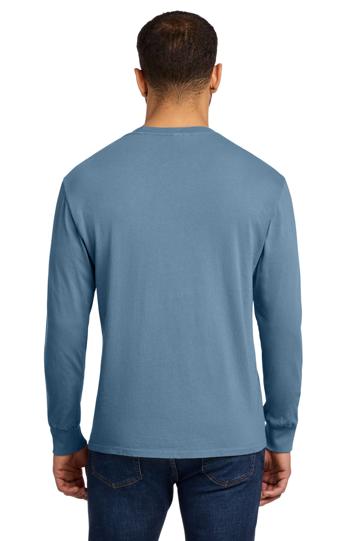Port & Co Beach Wash Garment-Dyed Long Sleeve Tee PC099LS - Mist - back