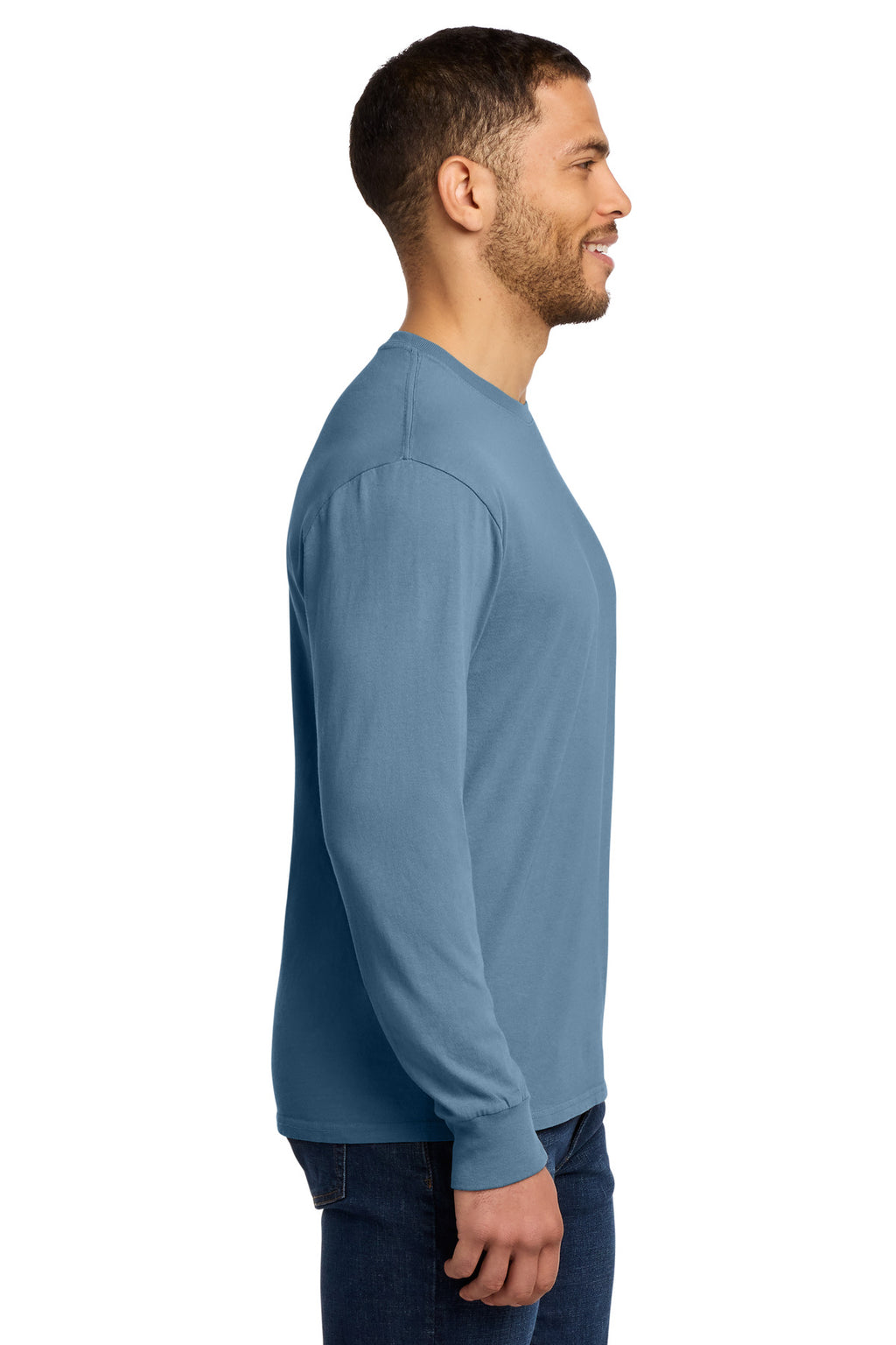 Port & Co Beach Wash Garment-Dyed Long Sleeve Tee PC099LS - Mist - side