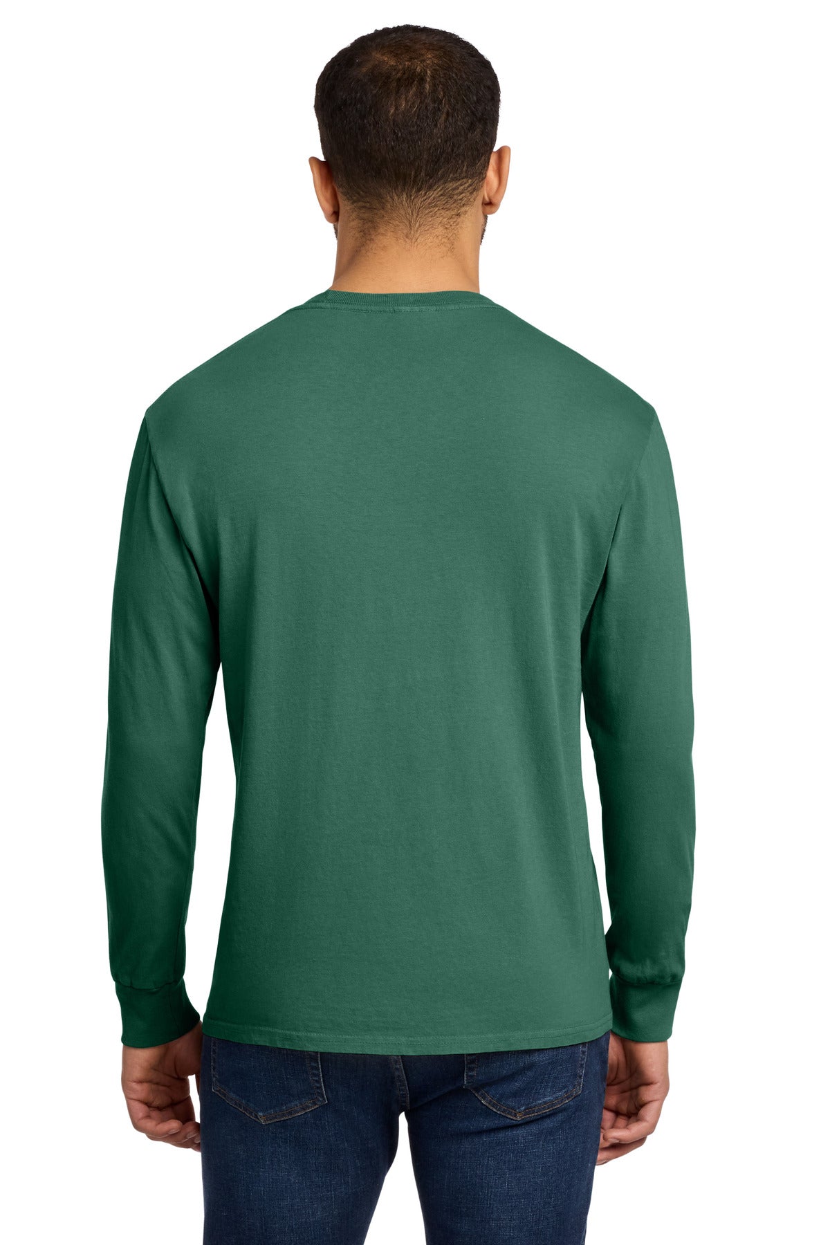 Port & Co Beach Wash Garment-Dyed Long Sleeve Tee PC099LS - Nordic Green - back