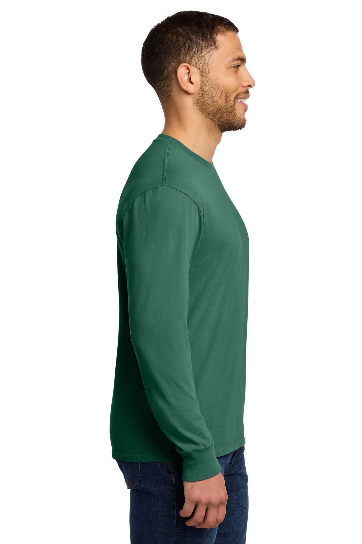 Port & Co Beach Wash Garment-Dyed Long Sleeve Tee PC099LS - Nordic Green - side