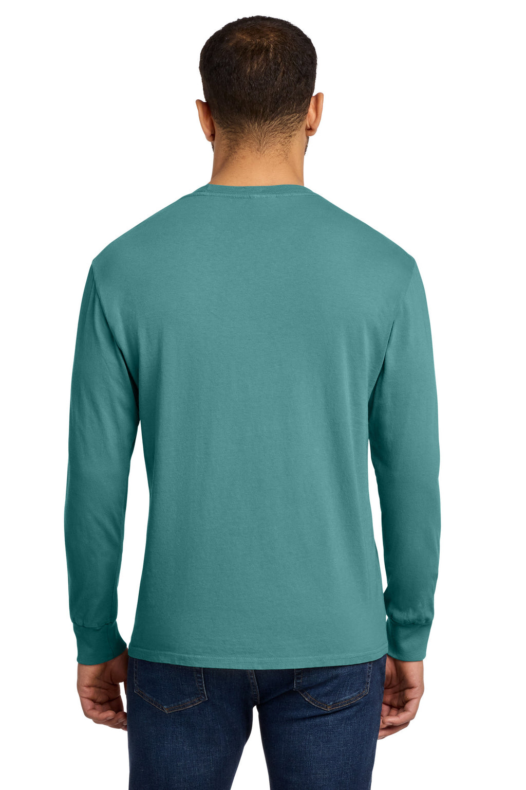 Port & Co Beach Wash Garment-Dyed Long Sleeve Tee PC099LS - Peacock - back