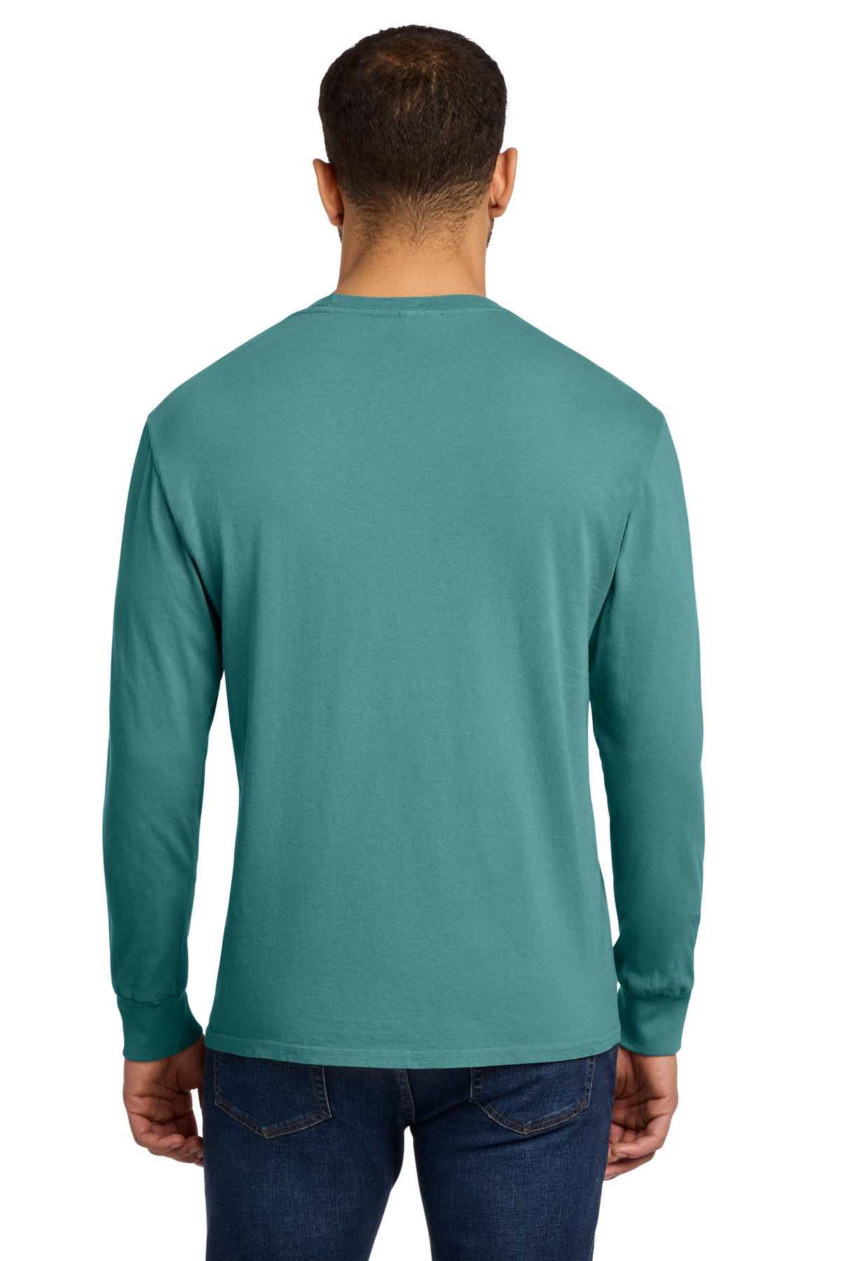 Port & Co Beach Wash Garment-Dyed Long Sleeve Tee PC099LS - Peacock - back