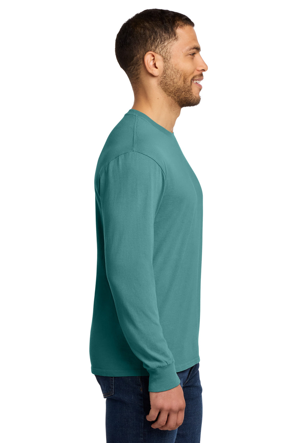 Port & Co Beach Wash Garment-Dyed Long Sleeve Tee PC099LS - Peacock - side