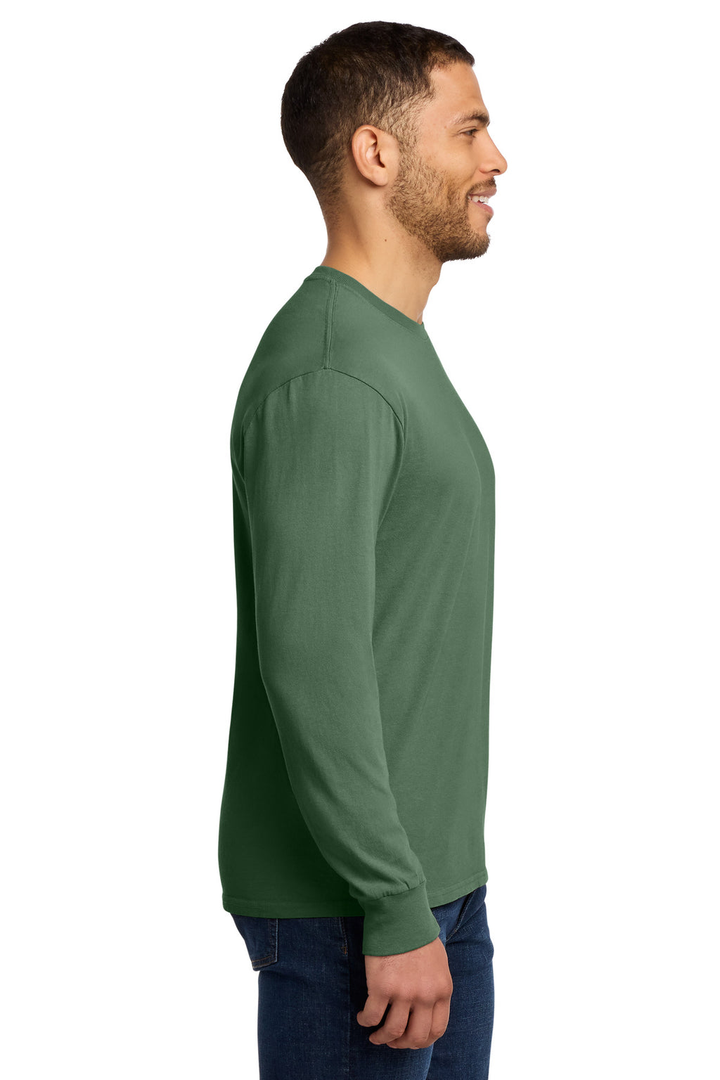Port & Co Beach Wash Garment-Dyed Long Sleeve Tee PC099LS - Safari - side