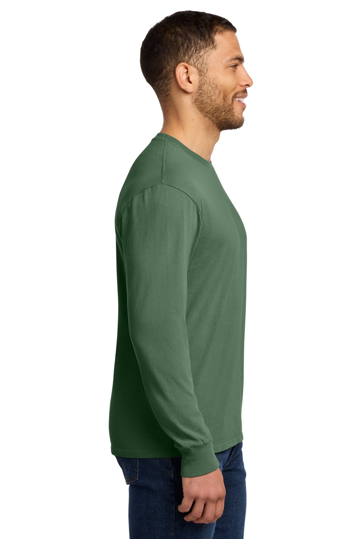 Port & Co Beach Wash Garment-Dyed Long Sleeve Tee PC099LS - Safari - side