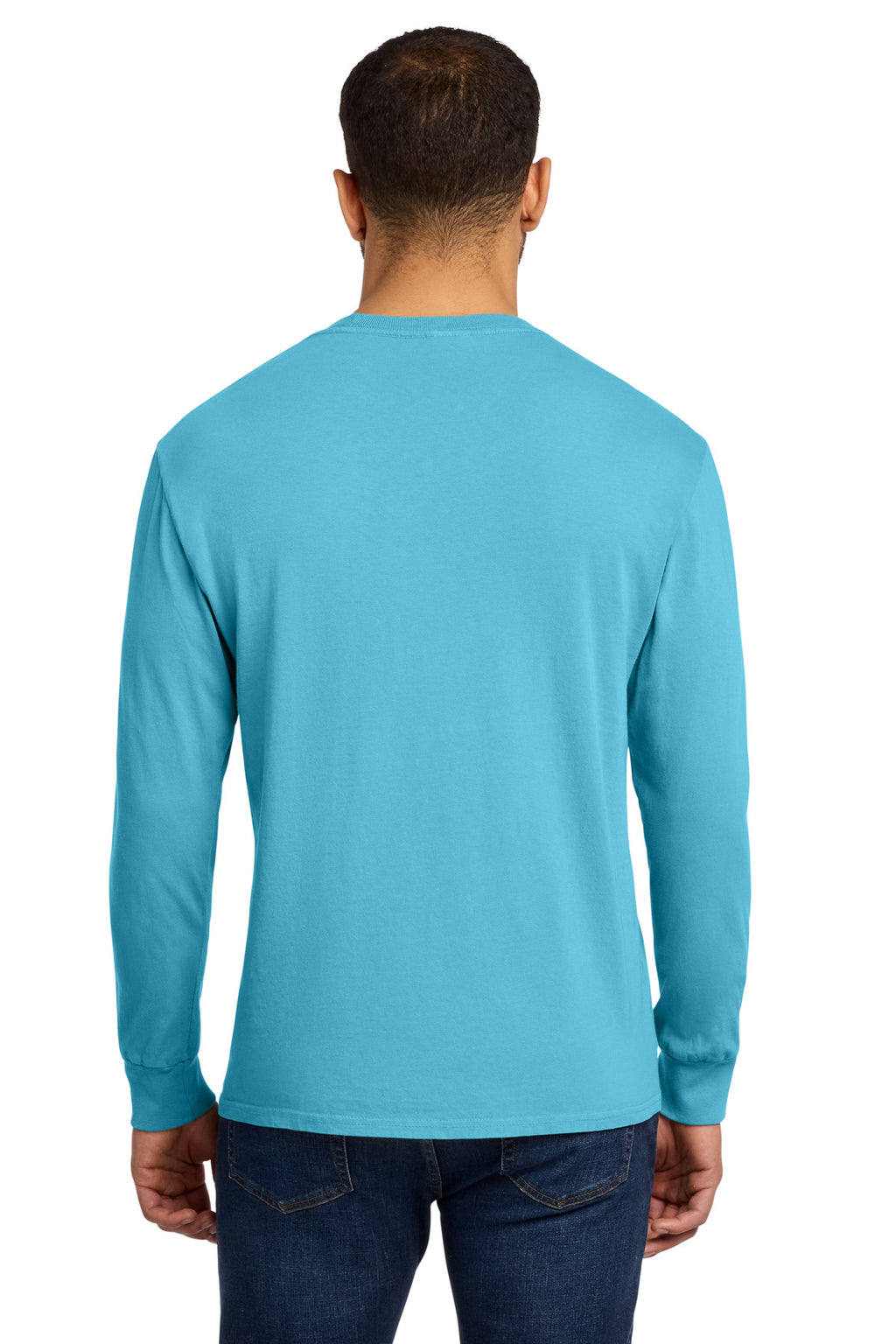 Port & Co Beach Wash Garment-Dyed Long Sleeve Tee PC099LS - Tidal Wave - back