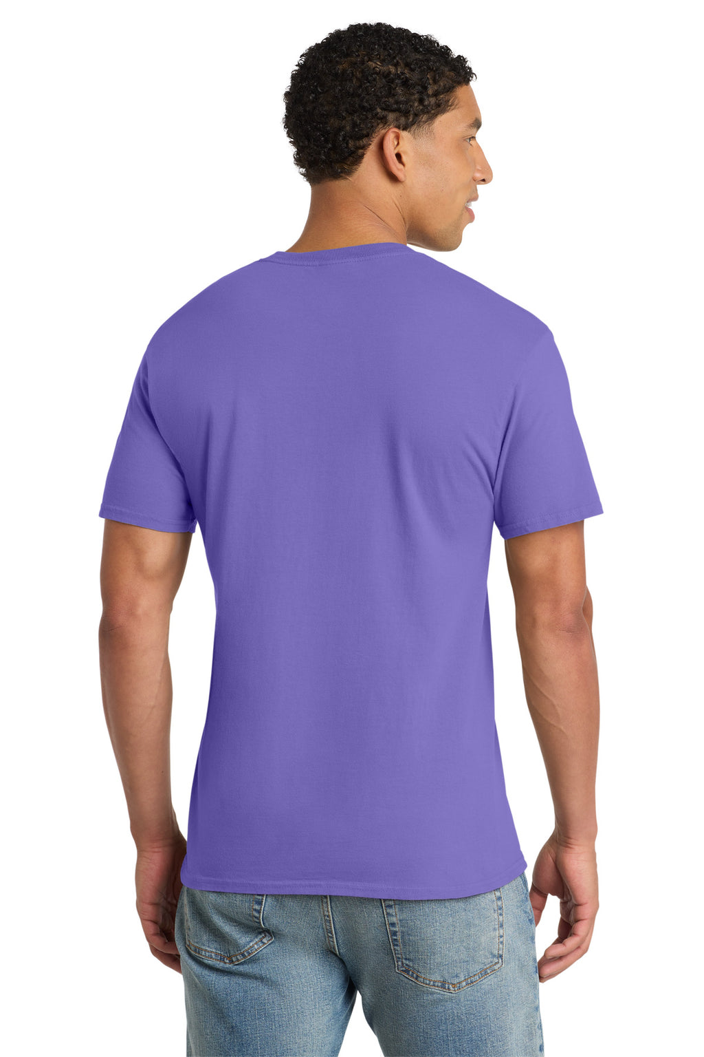 Port & Co Beach Wash Garment-Dyed Pocket Tee. PC099P - Amethyst - back