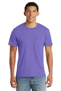 Port & Co Beach Wash Garment-Dyed Pocket Tee. PC099P - Amethyst - front