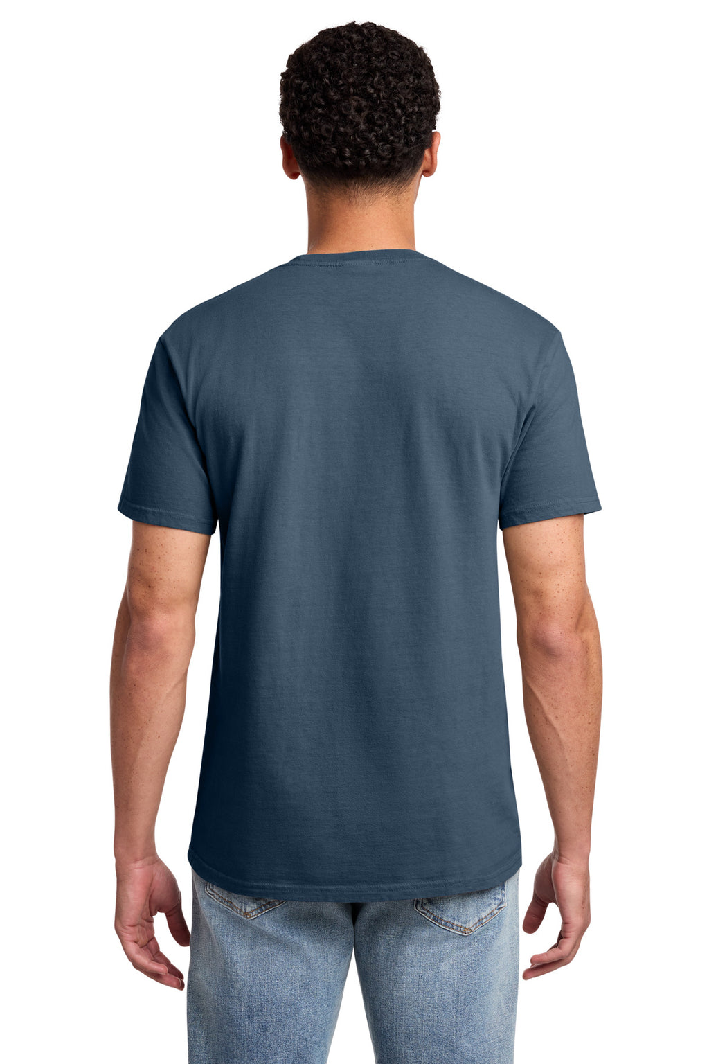 Port & Co Beach Wash Garment-Dyed Pocket Tee. PC099P - Denim Blue - back