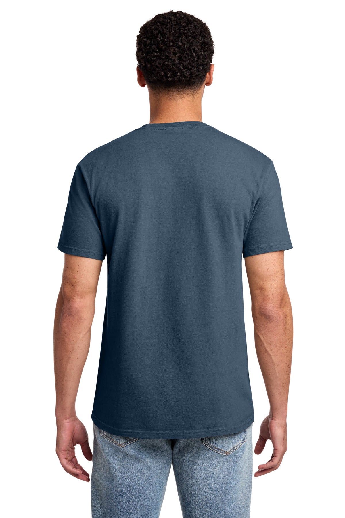 Port & Co Beach Wash Garment-Dyed Pocket Tee. PC099P - Denim Blue - back