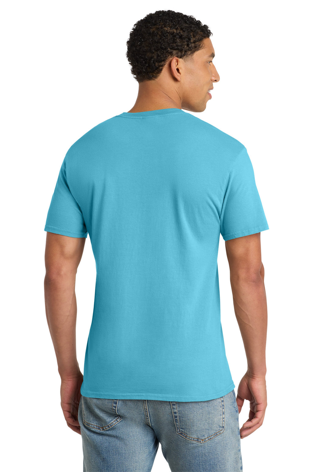 Port & Co Beach Wash Garment-Dyed Pocket Tee. PC099P - Tidal Wave - back
