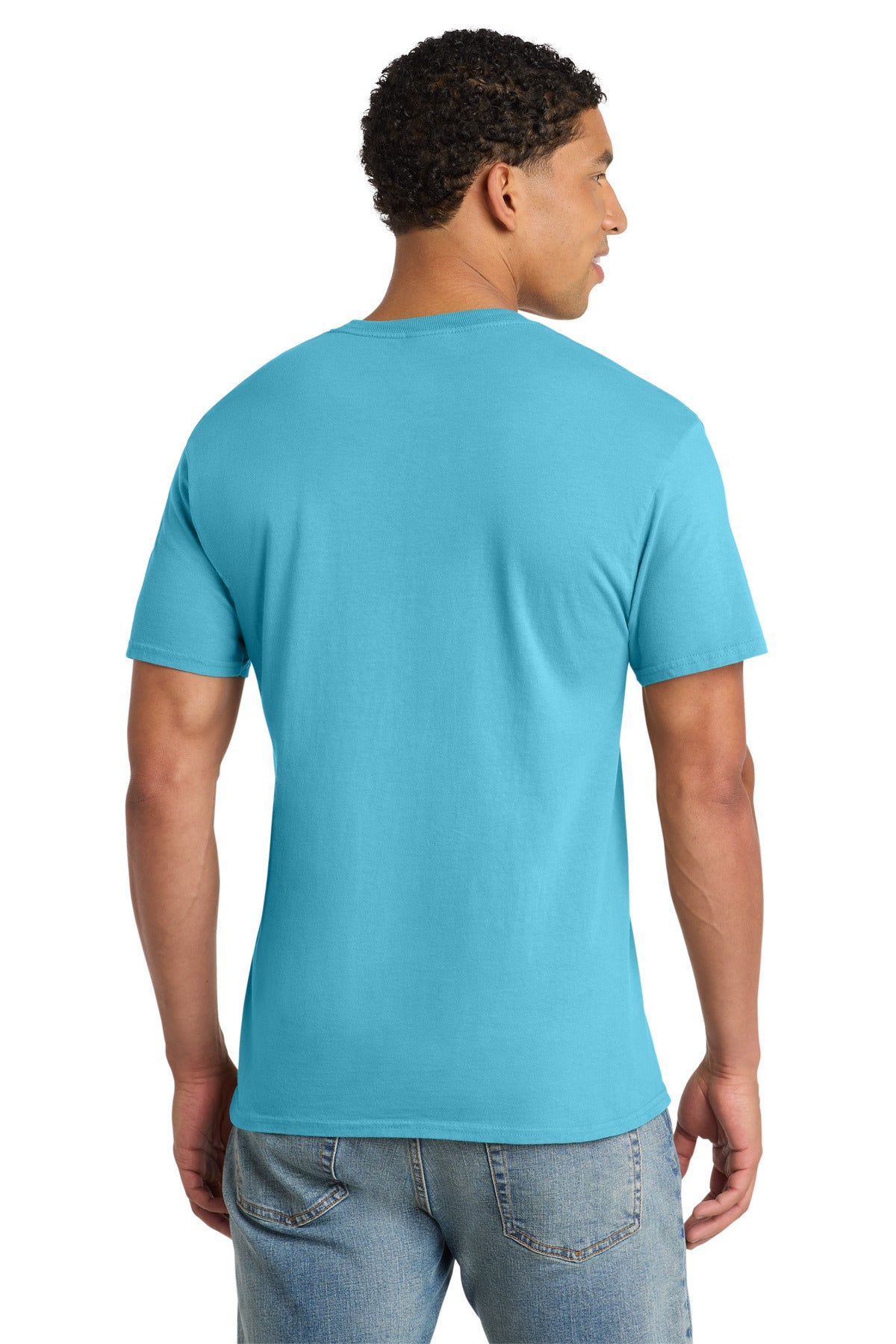 Port & Co Beach Wash Garment-Dyed Pocket Tee. PC099P - Tidal Wave - back