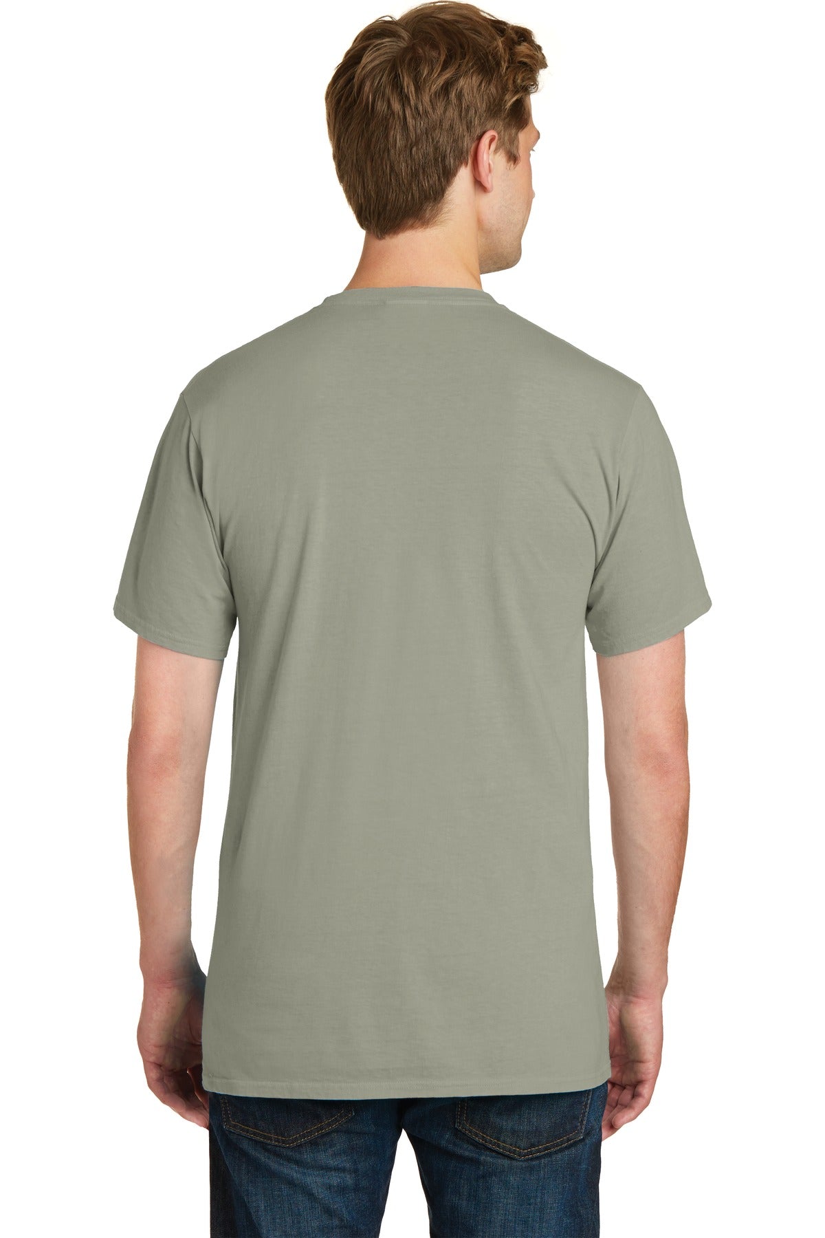 Port & Co Beach Wash Garment-Dyed Pocket Tee. PC099P - Walnut - back