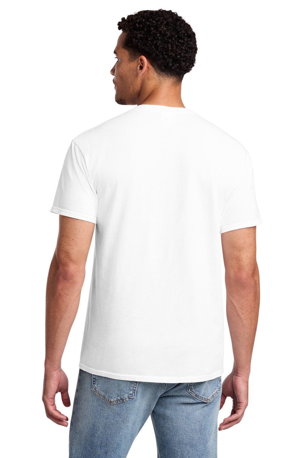 Port & Co Beach Wash Garment-Dyed Pocket Tee. PC099P - White - back