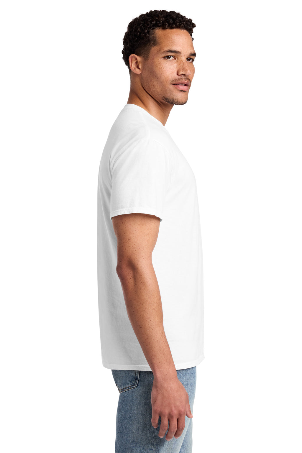 Port & Co Beach Wash Garment-Dyed Pocket Tee. PC099P - White - side