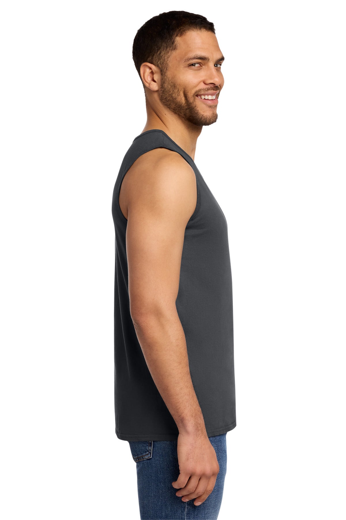 Port & Co Beach Wash Garment-Dyed Tank. PC099TT - Coal - side