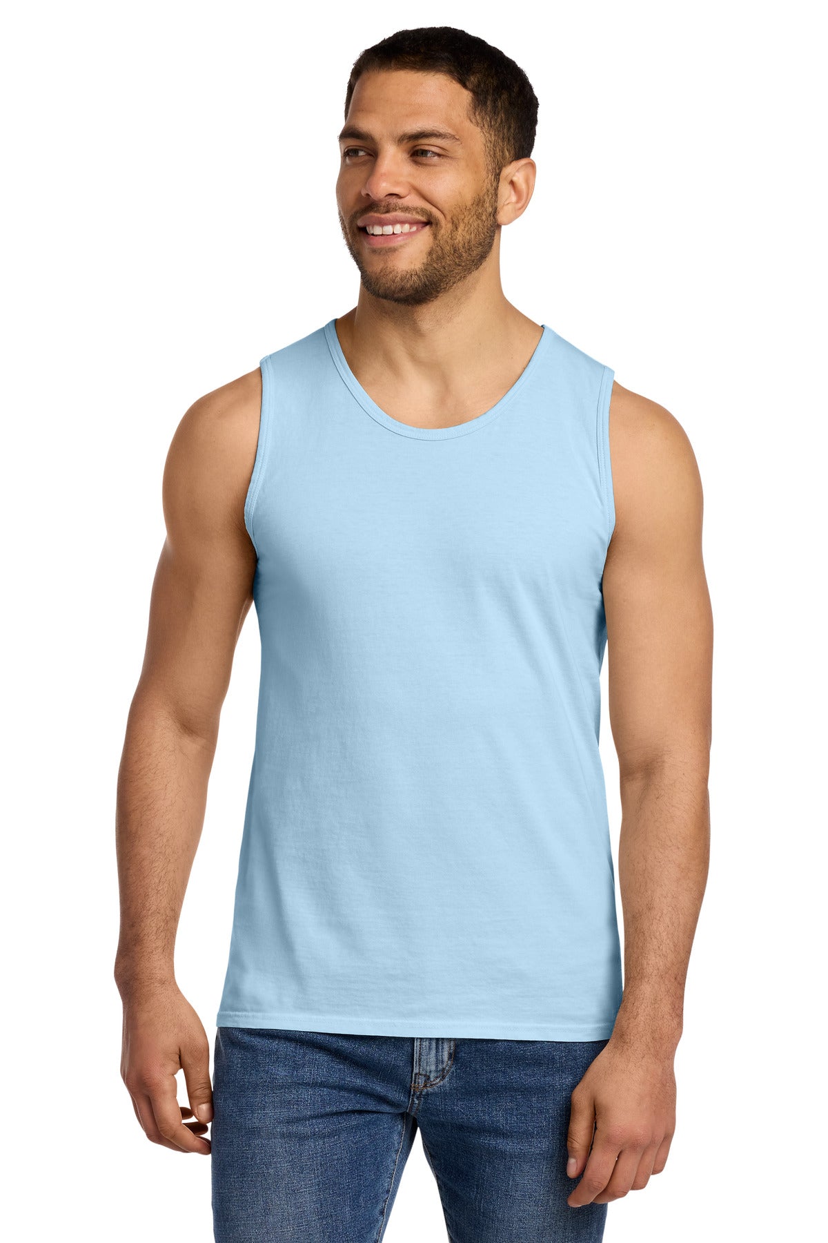 Port & Co Beach Wash Garment-Dyed Tank. PC099TT - Glacier - front